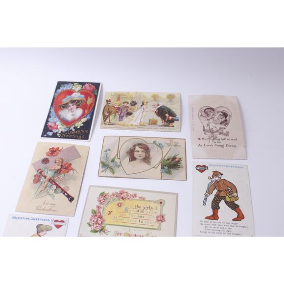 Retro Post Cards, Set of 10, Valentine Greetings, Adorable, Illustrations - Picture 2 of 4